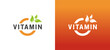 Natural vitamin C logo design with letter C symbol