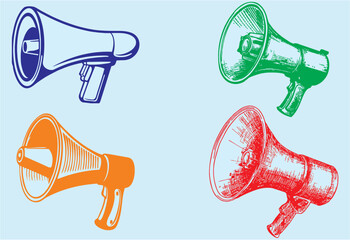 Megaphone icons. Editable vector Linear design of loudspeaker. Size and color adjustment facility megaphone icon for banner,flyer and poster. Business marketing symbol, eps 10