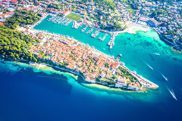 Wall Mural - Historic town of Rab aerial view, Island of Rab