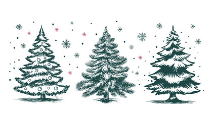 christmas tree hand drawn illustration