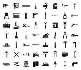Poster - diy repair icons set simple vector. work repair. house interior