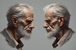 two faced old man Generative AI