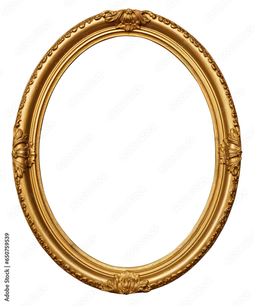 Round Photo Rames Vintage oval round photo frame isolated. Stock Photo | Adobe Stock