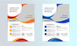 © Takbir H - Organic shaped business flyer, attractive and elegant corporate flyer template with two colour