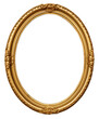 Vintage oval round photo frame isolated.