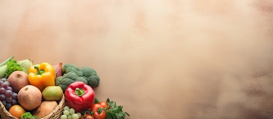  Zoomed in view of a newly cleaned vegetable basket isolated pastel background Copy space