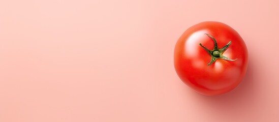 Sticker - Tomato on a isolated pastel background Copy space