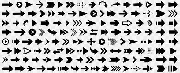 Leinwandbilder - Arrow icons. Set of black arrow icons. Right direction arrow symbol
