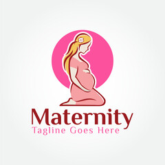 Wall Mural - maternity logo design vector template, pregnancy mother logo design