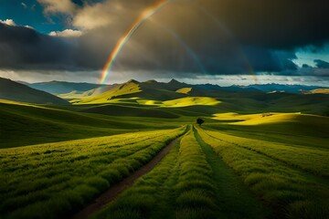  rainbow over fields