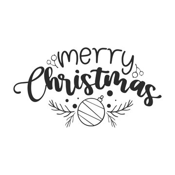 Christmas Sign Design. Christmas vector ink illustration. Creative typography for Holiday greeting cards, banner, decoration.