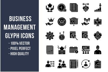 Wall Mural - Business Management Glyph Icons