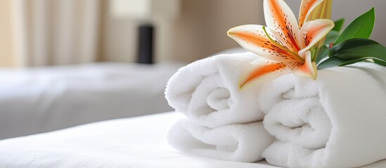 Sticker - Floral towel within hotel room