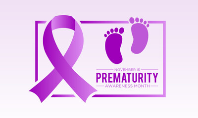 Canvas Print - Prematurity awareness month is observed every year in november. November is national prematurity awareness month. Vector template for banner, greeting card, poster with background.