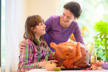 Wall Mural - Family cooking Thanksgiving dinner