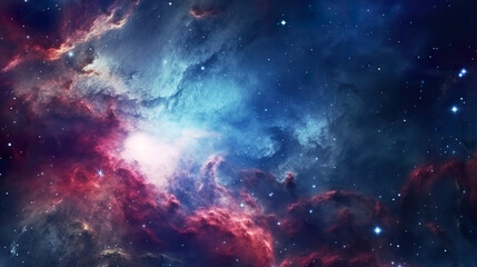 Wall Mural - vibrant cosmic nebula with stars in the night sky, embodying the wonders of space, astronomy, and th
