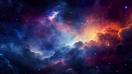 Wall Mural - vibrant cosmic nebula with stars in the night sky, embodying the wonders of space, astronomy, and th