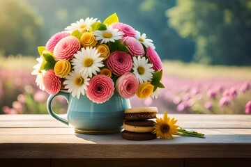 Wall Mural - bouquet of flowers in a vase