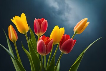 Wall Mural - red and yellow tulips