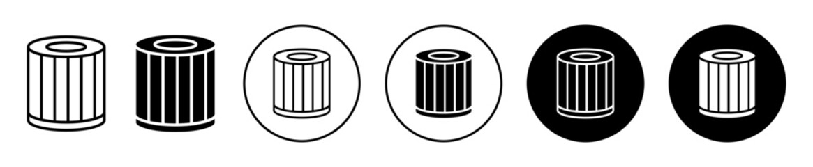 Fototapete - air filter icon. Automotive car engine oil or liquid water filtration tool symbol set. Auto air filter maintenance equipment vector sign. Dust particle filter line icon.