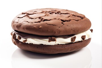 Decadent Chocolate Whoopie Pie with Creamy Filling - Perfect Moon-Shaped Dessert or Snack