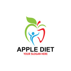 apple diet logo design vector