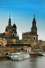 Poster - Dresden, Germany and Elbe River.