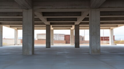 Poster - Building under construction, Concrete interior floor.