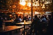 © Michael - An outdoor bar and restaurant with people.