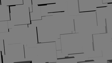 Poster - Gray abstract cubic video background or intro screensaver. Rendering animation.