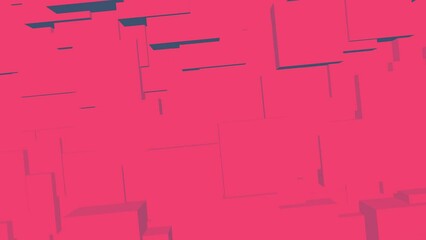 Poster - Pink abstract cubic background or video screensaver for itro. Rendering animation.