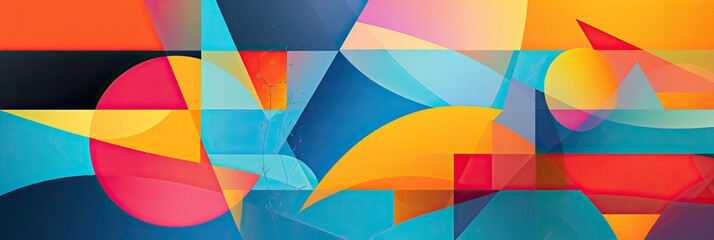 Abstract background with bright colors and geometric shapes