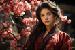 © ADDICTIVE STOCK - portrait of chinese young beautiful woman wearing traditional floral hanfu