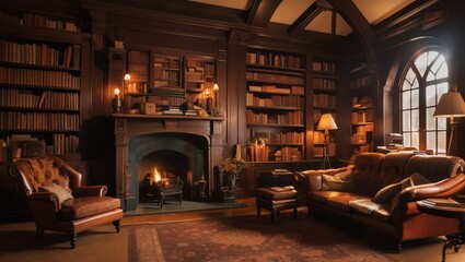 living room with fireplace