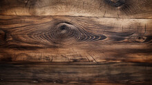 An Old Wooden Board With Knots And Cracks, Showing The Natural Texture And Grain Of The Wood. Rustic And Vintage Background