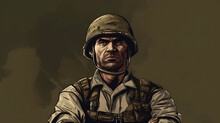 Hand Drawn Cartoon Soldier Illustration
