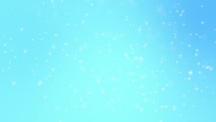 Wall Mural - Snow Particles Failing in Blue Gradient Animated Background. Winter Concept Turquoise Background Animation 