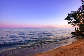 sunset over water