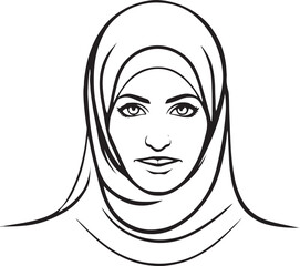 Beautiful and lovely Muslim woman vector art
