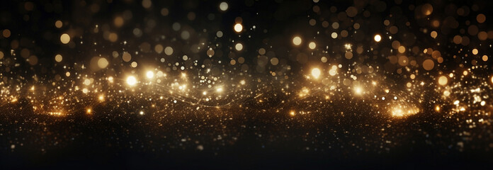 Bright abstract christmas black sparkle light shiny glowing bokeh shine gold background