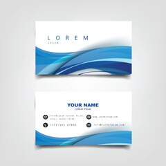 Wall Mural - abstract blue wave corporate business card design template