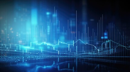 Wall Mural - Business finance graph chart of stock market investment trading.