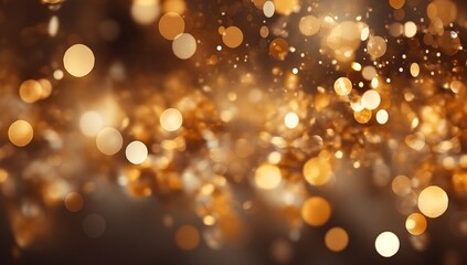 Abstract gold bokeh background. Christmas and New Year concept.