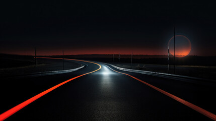 Wall Mural - Winding road at night