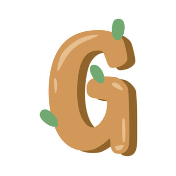 Handmade Alphabet Letters Brown Color
