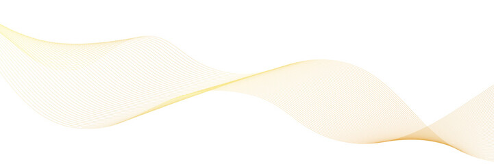 Aufkleber - Abstract vector wavy lines flowing smooth curve gold gradient color on transparent background in concept of luxury, technology, science, music, modern