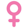 Digital png illustration of pink female gender symbol on transparent background