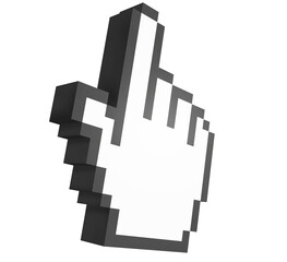 Poster - Digital png illustration of pixelated hand on transparent background