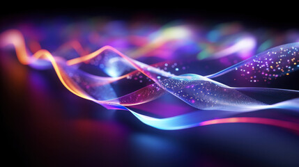 Poster - Abstract background with dark purple glass waves