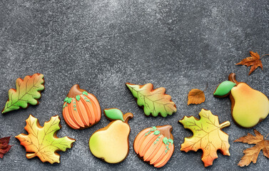 Wall Mural - Multicolored autumn homemade cookies